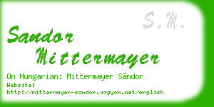 sandor mittermayer business card