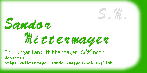 sandor mittermayer business card